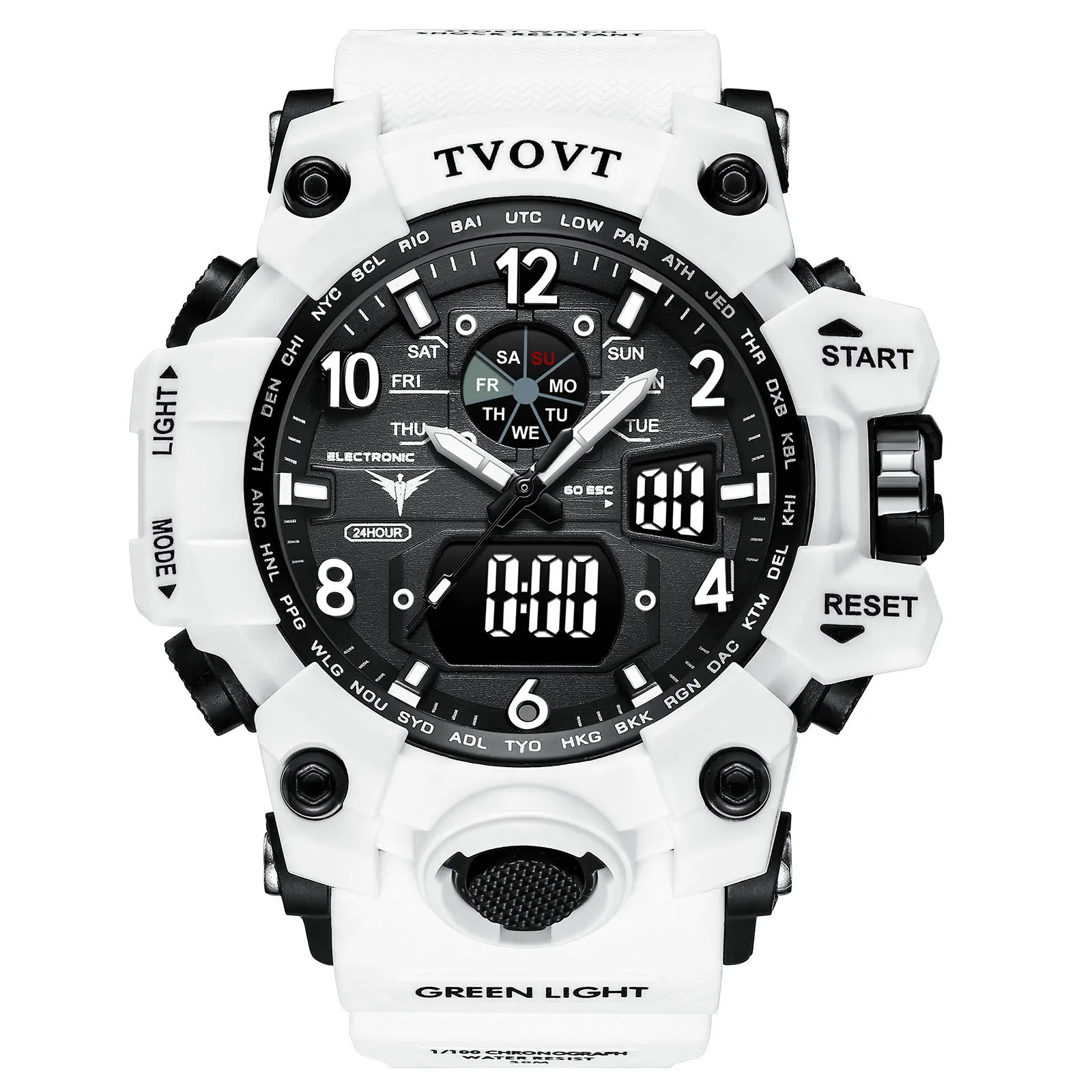 

2021Watch, Men's Fashion Student Waterproof Sports Large Dial Electronic Watch Double Luminous Luminous Electronic Watch