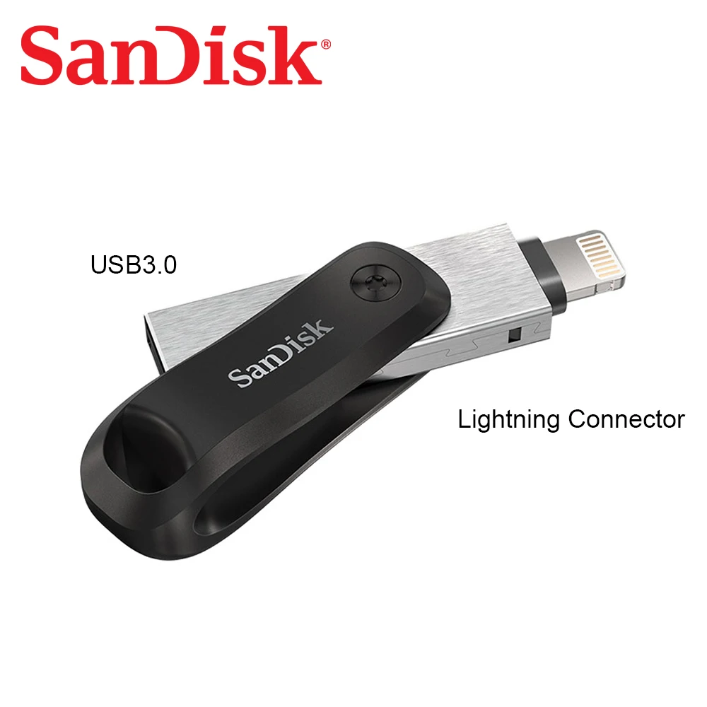 sandisk 256gb ixpand flash drive go sdix60n 128gb pendrive usb3 0 disk lightning connector pen drive for iphone ipad usb stick free global shipping