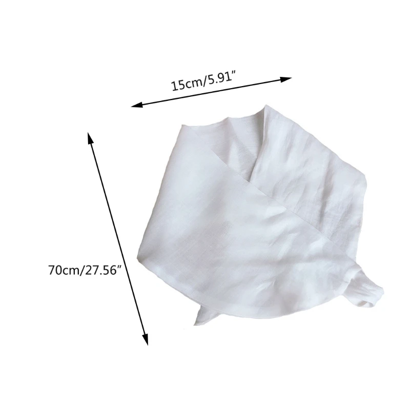 

Mini Cape Real Silk Made Chiffon Texture Women Accessory High-Key Outfit Neck Cover Ramie Made White