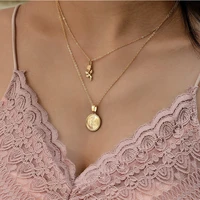 simple creative rose multi layer pendant necklace jewelry accessories