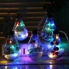 Гирлянда, украшение для рождественской елки, разноцветная светодиодсветодиодный Подвесная лампа RGB в виде снежного шара, декоративная лампа для рождественского дня, подарок на Рождество