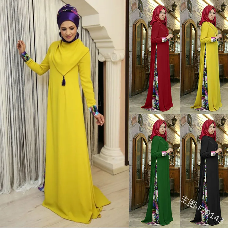 Мусульманское платье Eid Fashion мусульманское женское длинное Abaya халат Musulmane Longue
