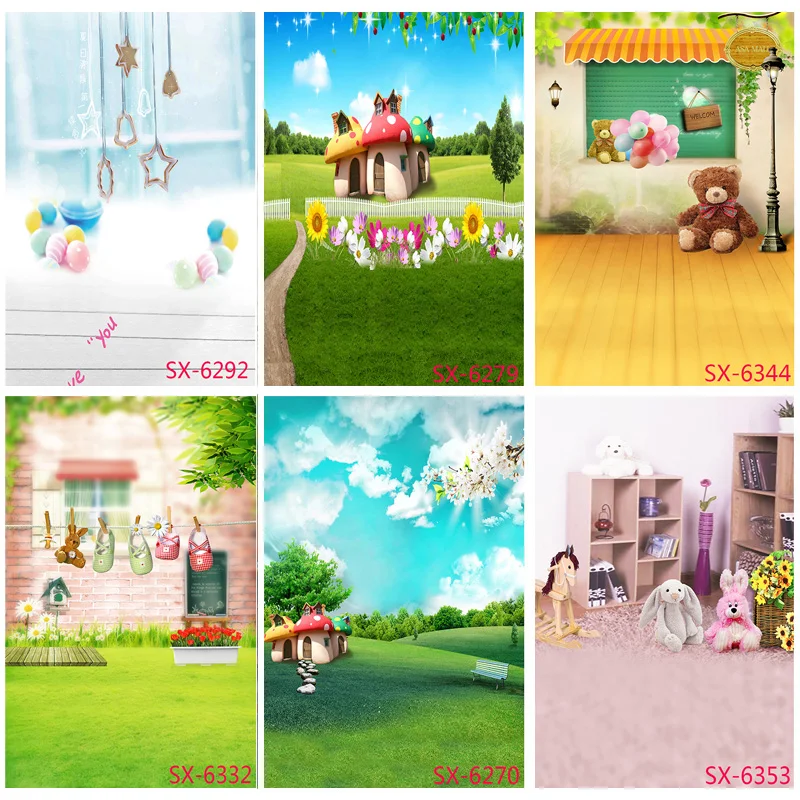 

Children Birthday Photography Backdrops Scenery Flowers Lawn Baby Newborn Portrait Photo Background Studio Props 2157 YXFL-29