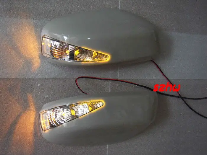 Светодиодный зеркало заднего вида с крышкой чехол для Honda City 2008 2012 желтый