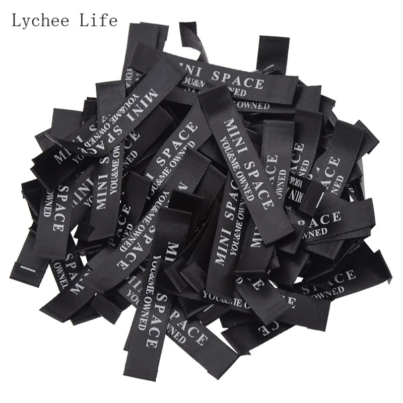 Lychee Life 100 шт./лот атласные ярлыки для одежды с принтом космоса DIY аксессуаров