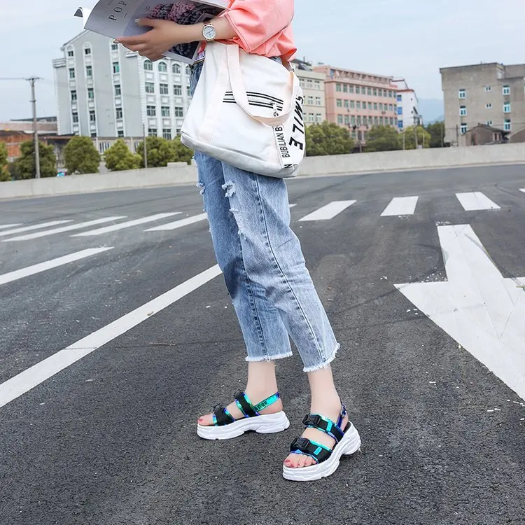 Fujin/римские сандалии для женщин Коллекция 2020 года Сезон лето Модные Молодежные