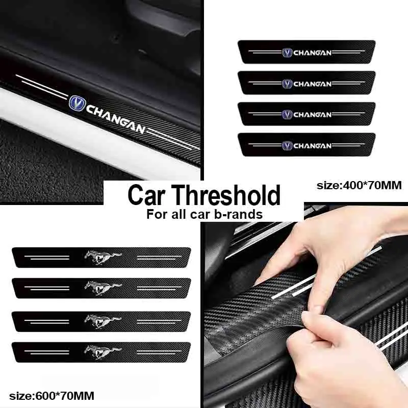 

4pcs Car Logo Threshold Carbon Fiber Bumper Sticker for Lincoln Navigator 2 2003 2007 2004 Mkc Futura Cents Car Accessories