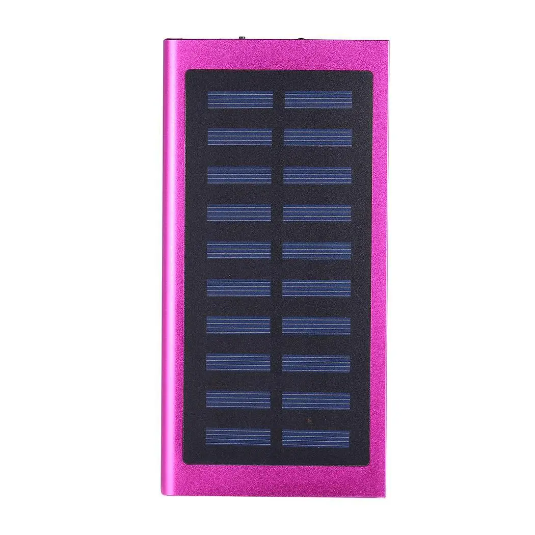 Red Солнечная батарея 20000mAh двойное Портативное зарядное usb-устройство ультра-тонкий внешний Аккумуляторный сотовый телефон банк питания для Xiaomi iPhone samsung - Цвет: Red