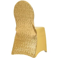 100pcslot sequins gold silver shiny chair covers spandex party weddings banquet polyester chair cover hotel home decoration