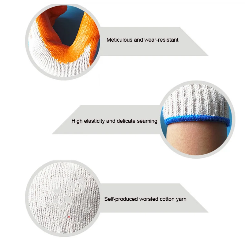 Плоская резиновая Перчатки Толстая износостойкая Нескользящая ближнего света