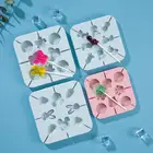 Силиконовые формы в виде леденца, милые круглые формы для смолы в форме цветка, мультяшная форма, прозрачная эпоксидная смола, инструменты для изготовления ювелирных изделий из смолы