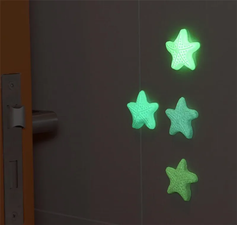 Luminous Silicone Rubber Starfish Star Pad Mute To Protect The Wall Self Adhesive Stickers Door Stopper  Дом и