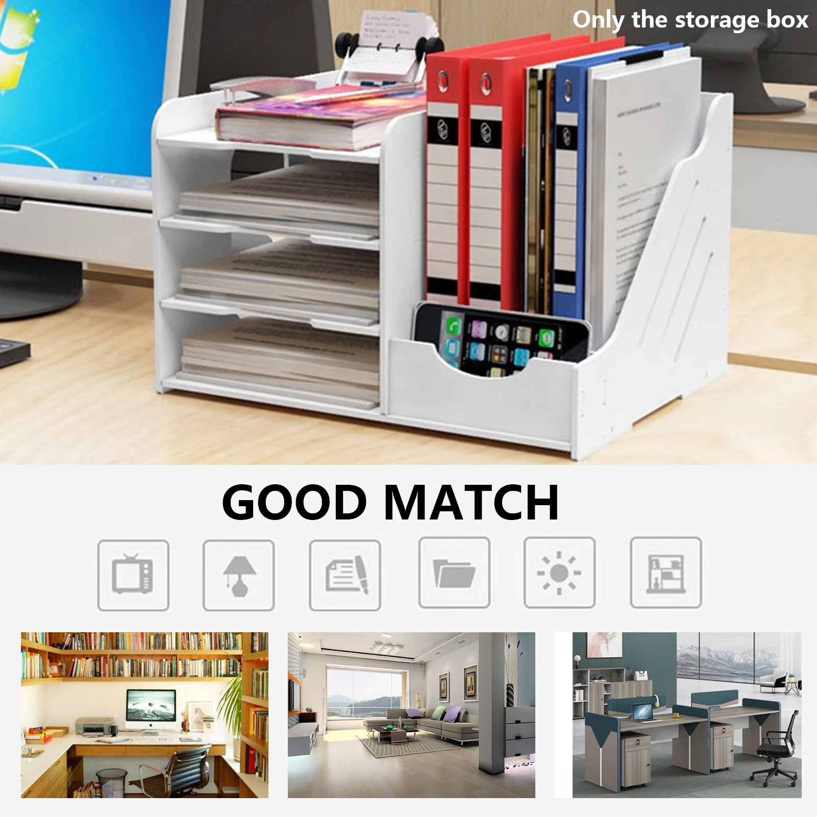 

Multi Layer Tidy Space Saving Practical File Sorter Durable School Storage Rack Desk Organizer Stationery Supplies A4 Document
