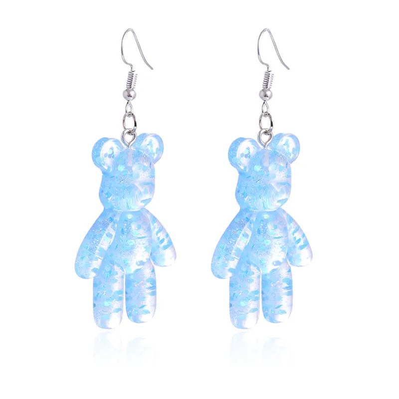 light blue Милая подвеска-бутылка с фруктами, молоком, чаем, напитком, серьги-капли из смолы, модные карамельные цвета, Желтая Чашка лимона, свисающие серьги для женщин - Окраска металла: light blue