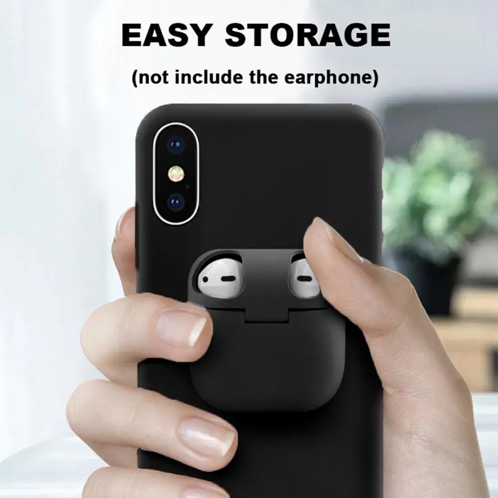 2 в 1 коробка для хранения наушников AirPods iPhone 11 Pro XR X XS Max беспроводная Bluetooth