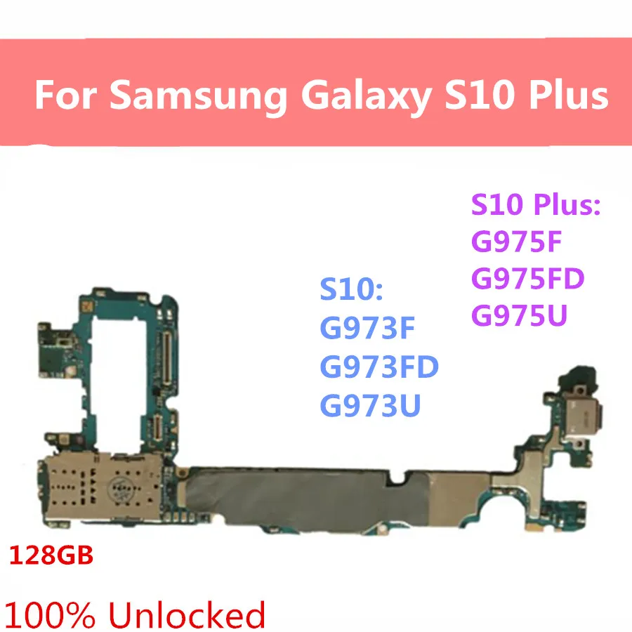 128 ГБ для Samsung Galaxy S10 / Plus S10E материнская плата G975F G975FD G975U G973F G973FD G973U G970F G970U G970FD с