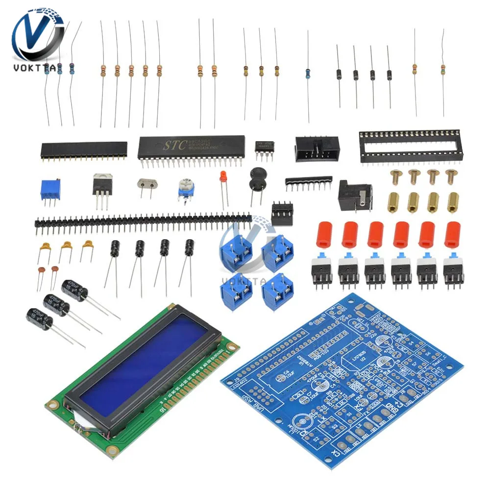 Тестер конденсатора DIY Kit Набор цифровой ЖК-дисплей измеритель индуктивности Частотный компонент тестер 0,1 μH-1H