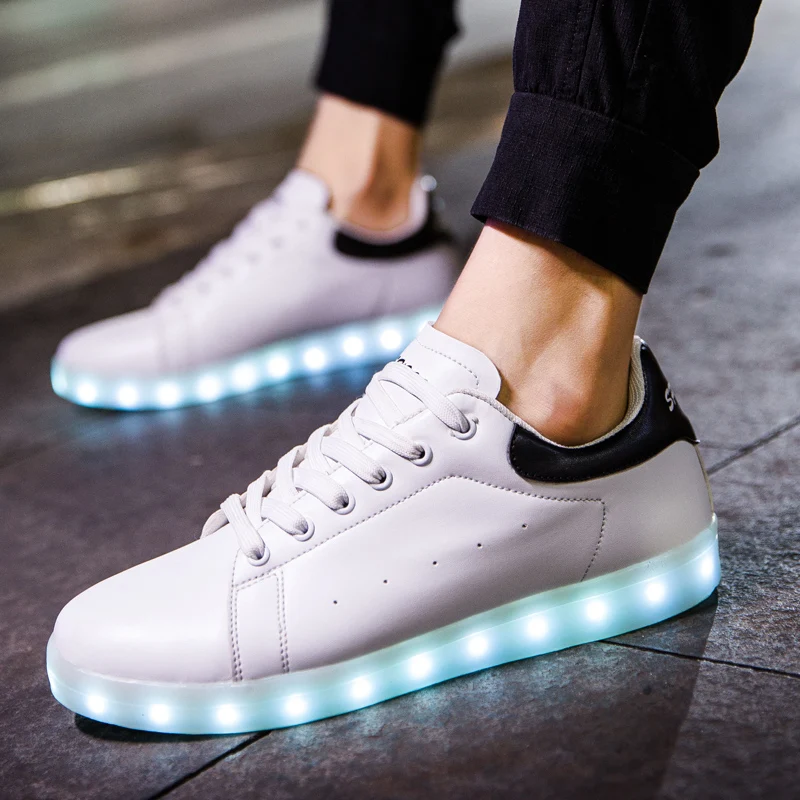 

Кроссовки женские и мужские, светящаяся обувь, классические маленькие белые туфли, дышащая повседневная обувь