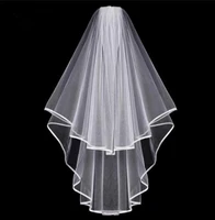 short tulle wedding veils two layer with comb white ivory bridal veil for bride wedding accessories