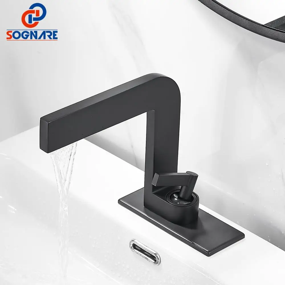 SOGANRE Basin Faucets Retro Industrial Style Matte Black Brass Crane Bathroom Faucet Hot and Cold Water Mixer Tap torneira | Обустройство