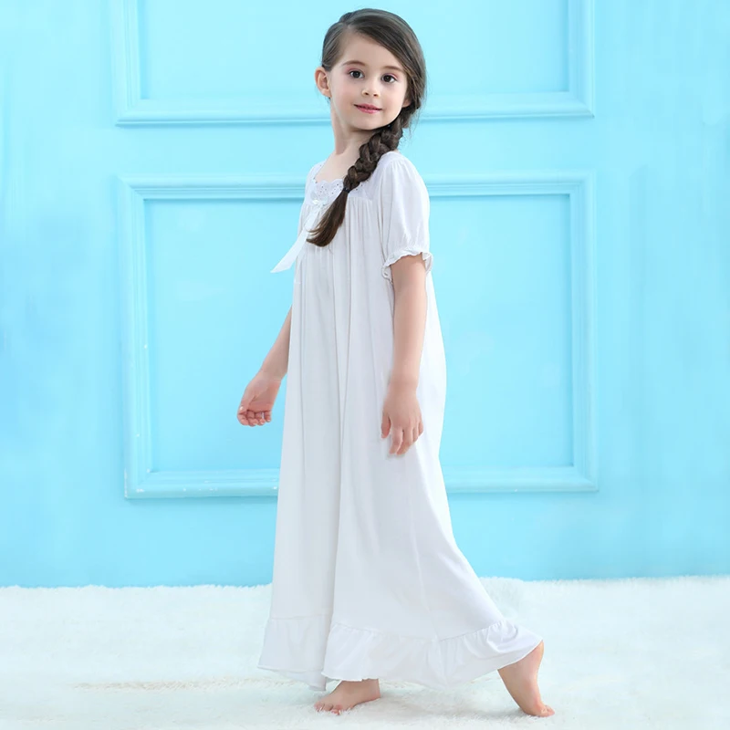 Nightgowns 2-10Y Princess Pajamas Tracksuit Princess Dress New Summer Fashion Dress Soft Wear Daily Long Drsses Toddler