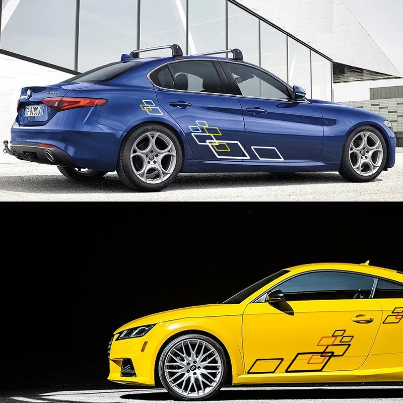 

2pcs Car Both Side Body Sticker Auto Vinyl Film Stylish Creative Decals Car Sport Styling Sticker Tuning Car Accessories