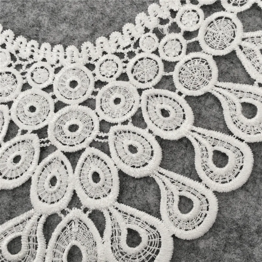 Высококачественный белый вышитый кружевной воротник декольте Венецианская