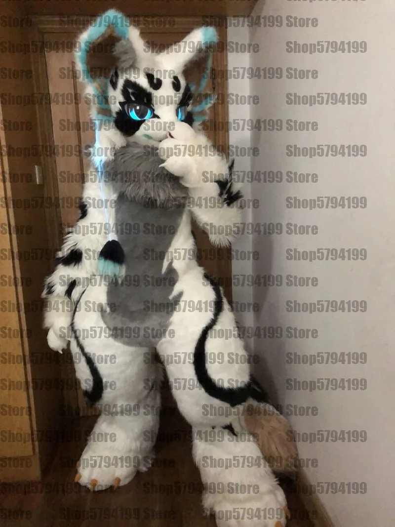Лучшее качество персонализированный костюм белого кота лисы Хаски собаки