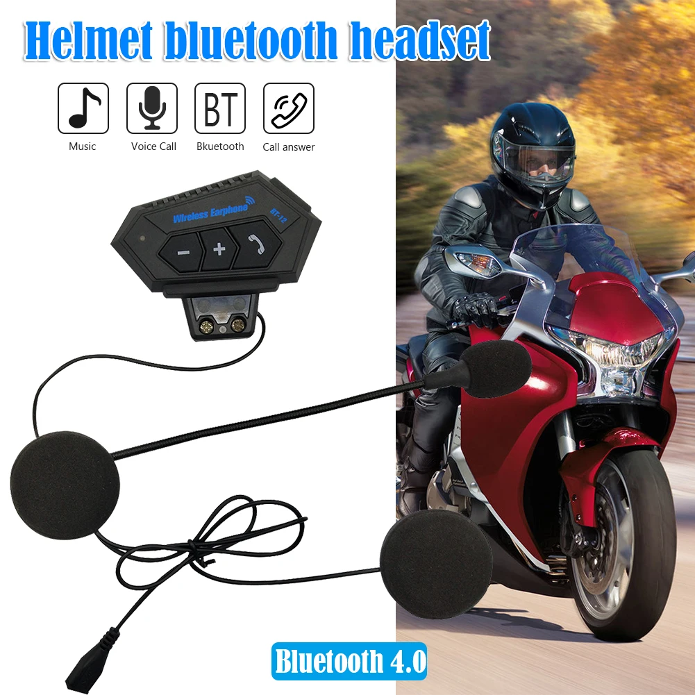 

Bluetooth-гарнитура BT12 CSR8635 для мотоциклетного шлема, 4,1 + EDR