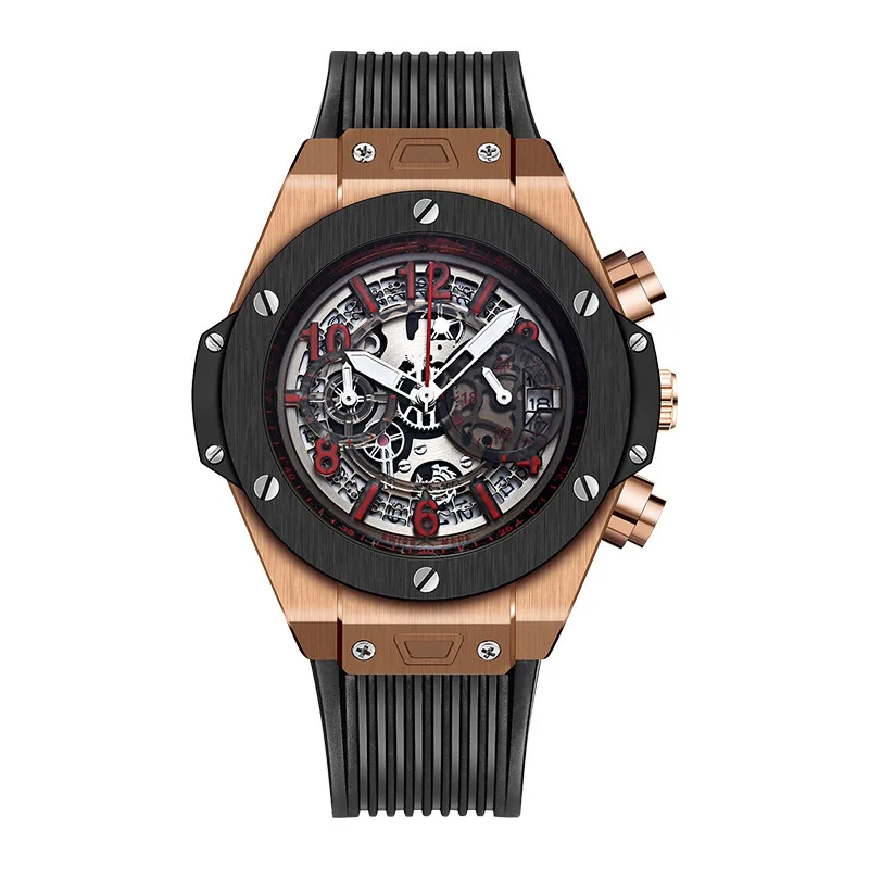 

Hollow Watch Men's Sports Unique Creative Silicone Strap Fashion Calendar Digital Luminous Quartz Male Wrist Watches Wholesale P