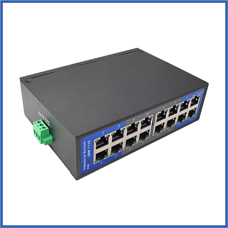 IDM-7116 16-портовый Промышленный Коммутатор 12В 24В 100M коммутатор Ethernet | Бытовая