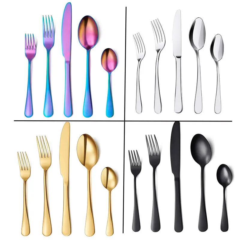 

5 штук в партии комплект Dinnerware Нержавеющая сталь набор посуды Ножи, столовая ложка, вилка, набор столового прибора можно мыть в посудомоечно...