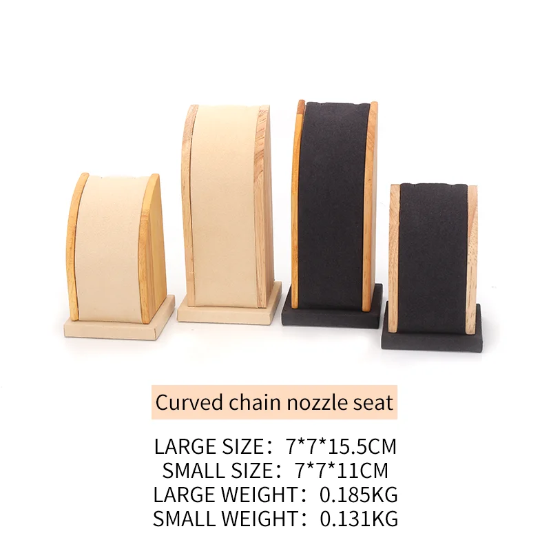 

2 Pcs Solid Wood Curve Necklace Jewelry Display Stand For Women Earring Pendent Bracelet Ring Showcase Jewellery Organizers