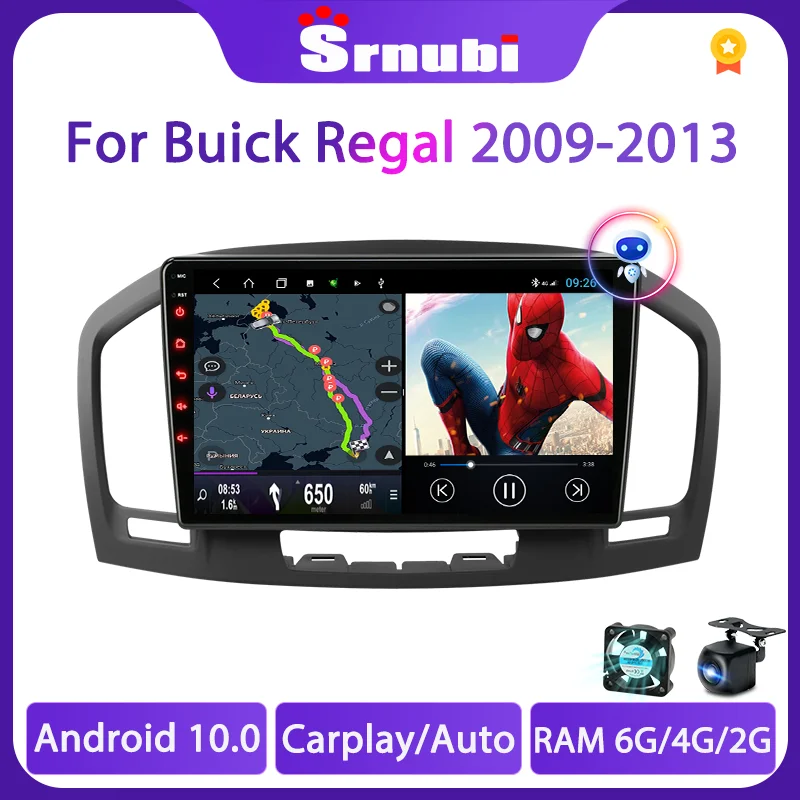 Srnubi Android 10 Carplay авто для Buick Regal Opel Insignia 2009 - 2013 автомобильное радио Multimidia плеер GPS 2 din