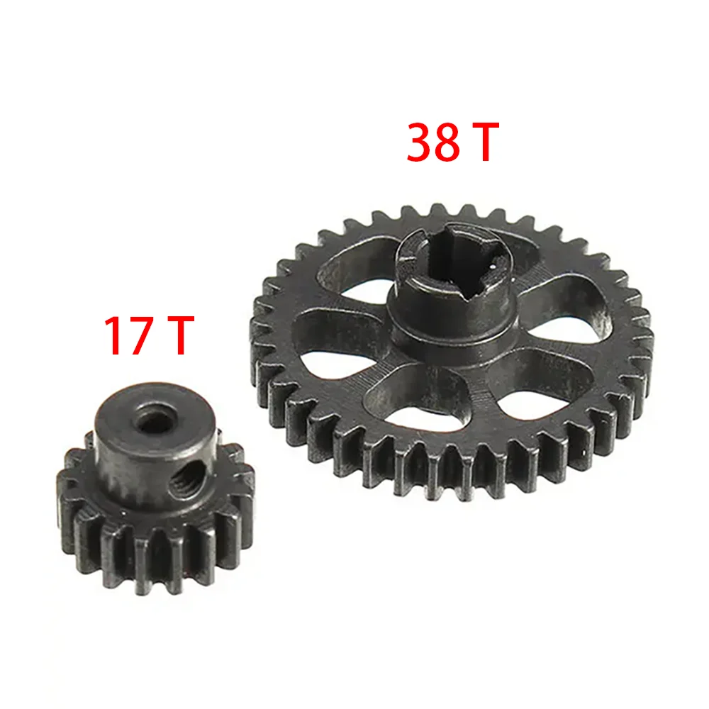

2pcs Metal WLtoys A949 A959 A969 A979 K929 A sty Steel Diff Main Gear 38T & Motor Pinion Gear 17T For 1/18 Electric Buggy Vortex