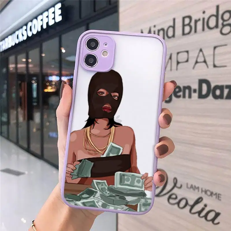 

Afro Girls Black Women Art Phone Cases Matte Transparent For iPhone 12 Mini 11 Pro XR XS Max 7 8 Plus