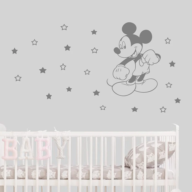 Мультяшные виниловые наклейки на стену с изображением Диснея Микки Мауса Для