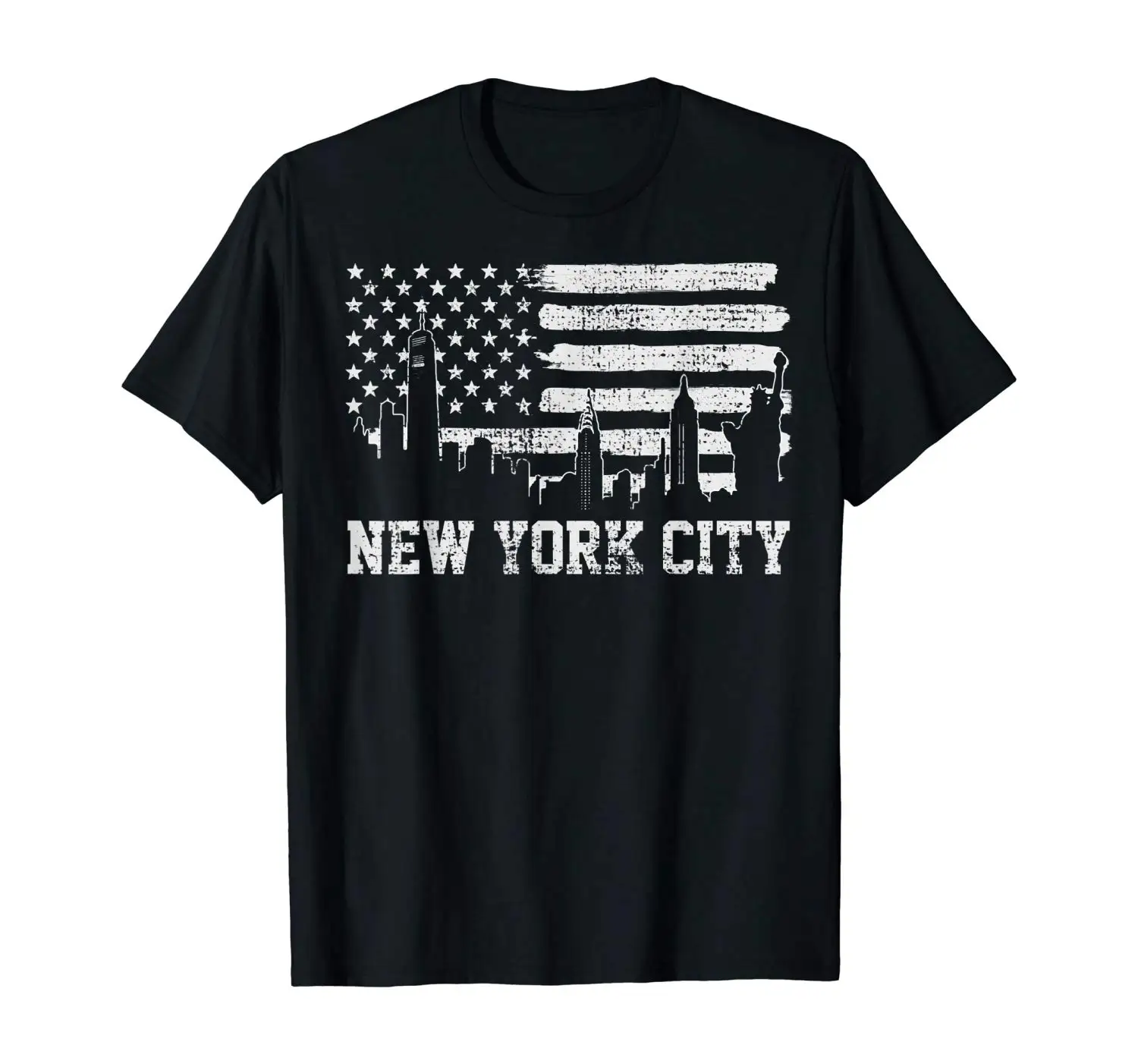 Винтажная футболка с надписью New York City Skyline NYC Souvenir Big Apple Trip|Мужские футболки| |