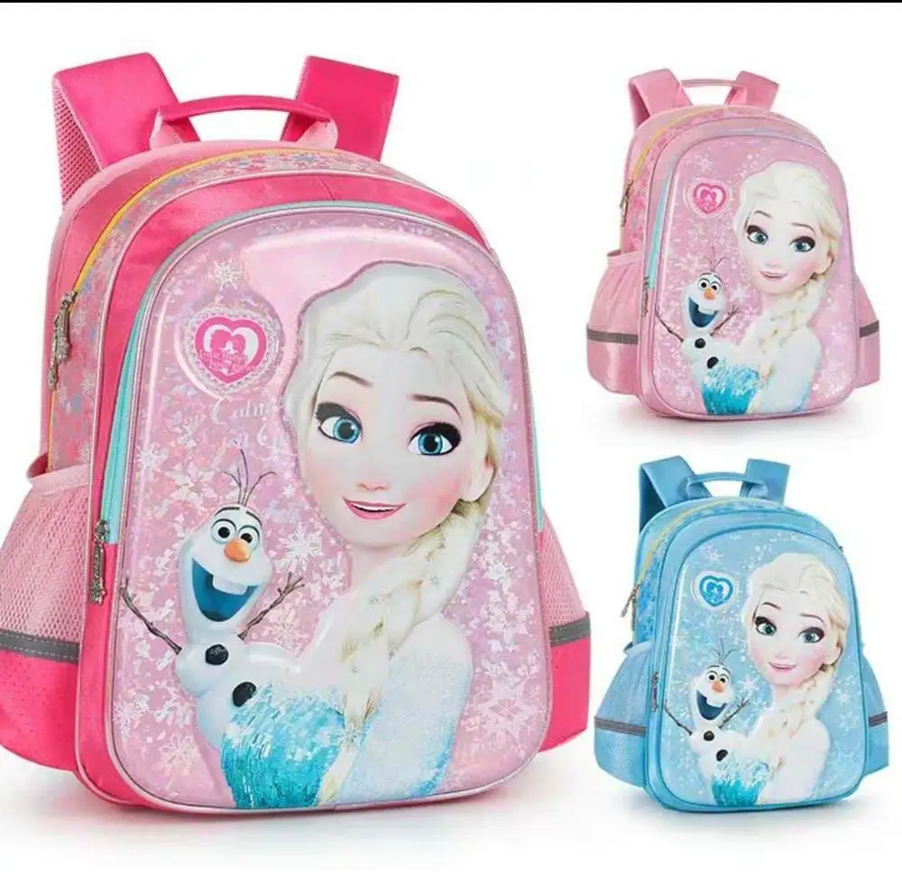 Disney Frozen School Bags For Girls Elsa Anna Student Shoulder Orthopedic Breathable Backpack Grade 1-3 Large Capacity Mochila