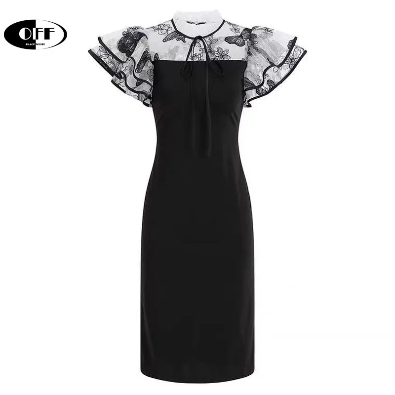 Летнее платье-миди с оборками и коротким рукавом размеры 2XL