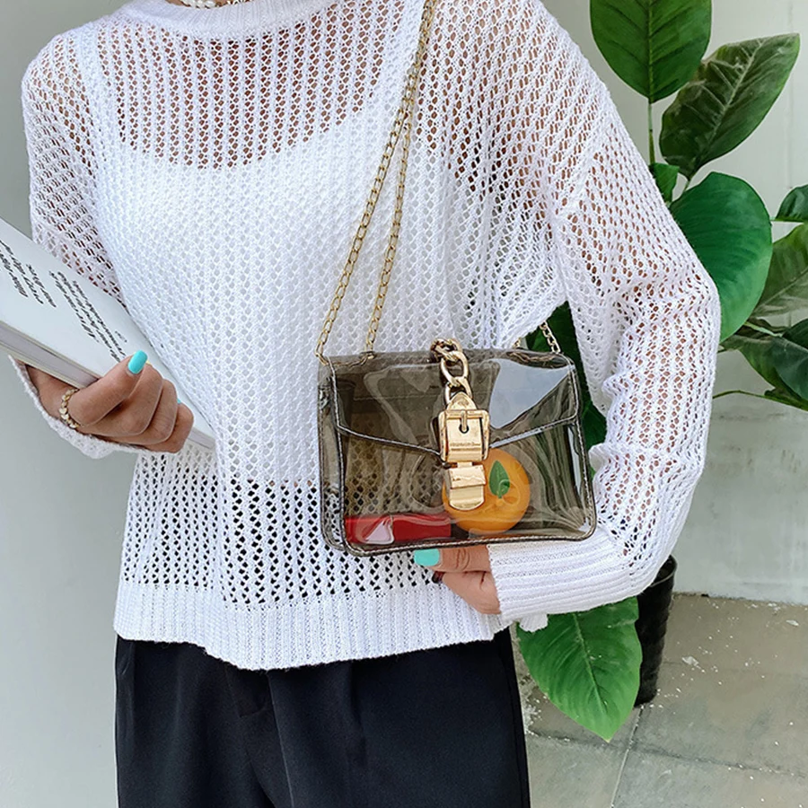 

Прозрачная Желейная женская сумка на плечо, маленькие квадратные летние сумочки, прозрачные мессенджеры, Индивидуальная сумка через плечо ...