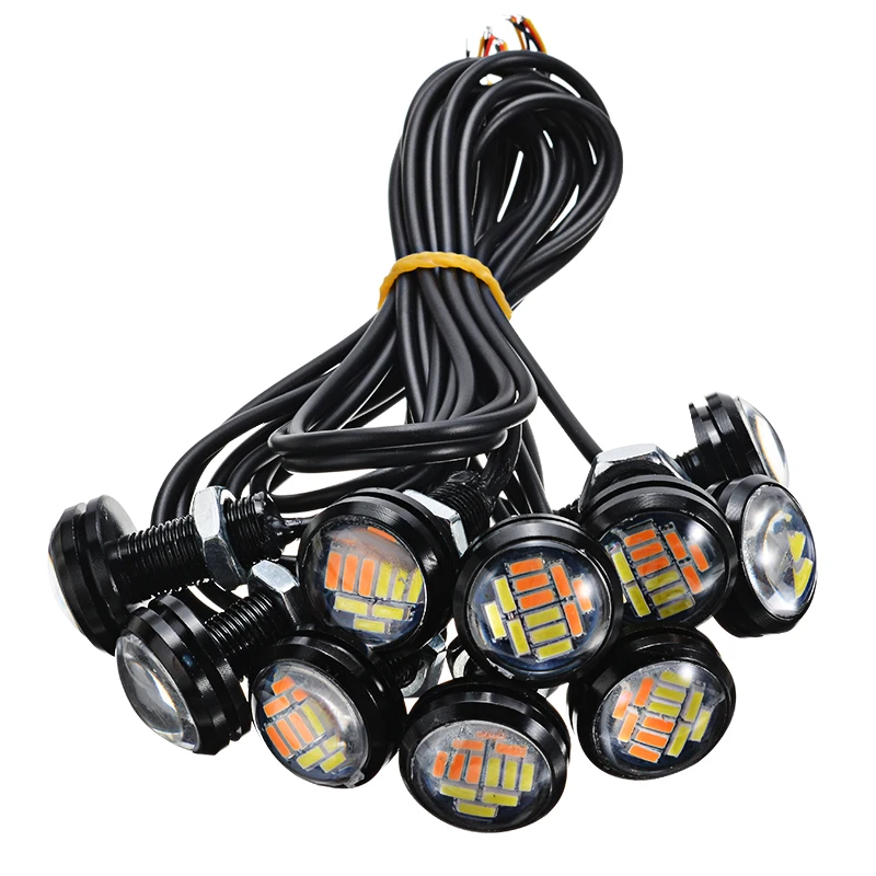 Дневной ходовой светильник орлиный глаз водонепроницаемый 4014 6 белых + желтых