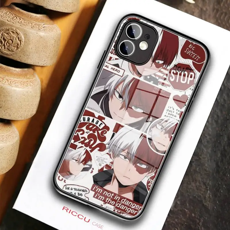 Чехол Todoroki Shouto моя геройская Академия для телефона закаленное стекло iPhone 12 Pro Max