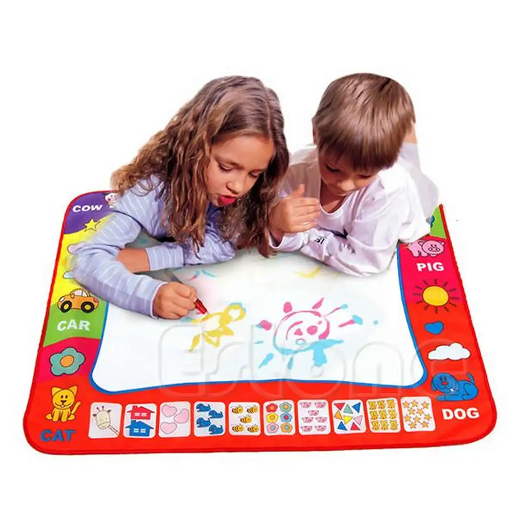 

80*60CM Kid Toy Water Drawing Writing Painting Mat Board 2 Magic Pens Doodle Mat