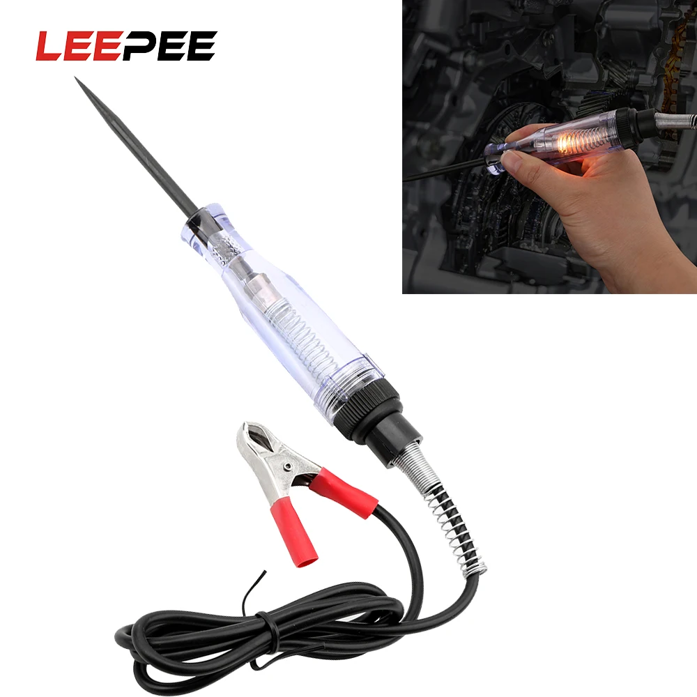 

LEEPEE DC 6V 12V 24V Probe Light System Car Circuit Tester Pen Auto Voltage Test Light Probe Pen Detector Diagnostic Test Tools