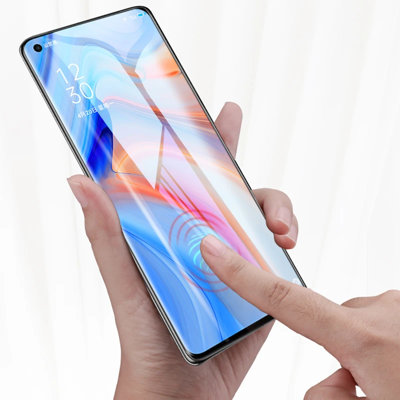 Для OPPO Reno 4 3 Pro 5G закаленное стекло 3D полное клеевое покрытие Защитная пленка для