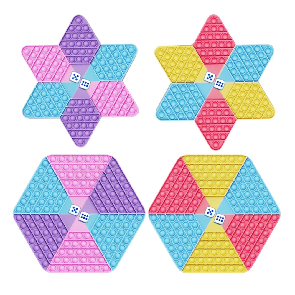

Big Size Chess Board Fidget Toys Push Bubble Sensory Toy Rainbow Star Silicone Anti-Stress Decompression Toys for Adult Children