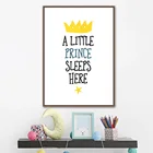 Солнечный Маленький принц корона мечта стрела настенная Картина на холсте скандинавские плакаты и принты настенные картины декор для детской комнаты