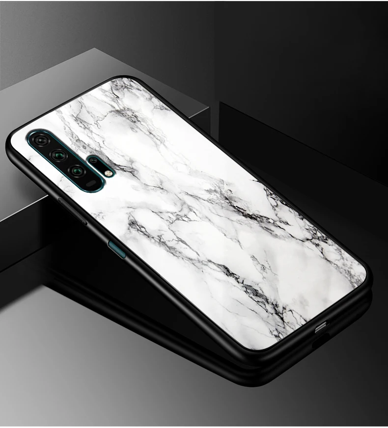 Для huawei Nova 5 T чехол Nova5T PC Пластиковый стеклянный чехол для телефона черный ТПУ бампер чехол для huawei Nova 5 T Nova 5 T чехол
