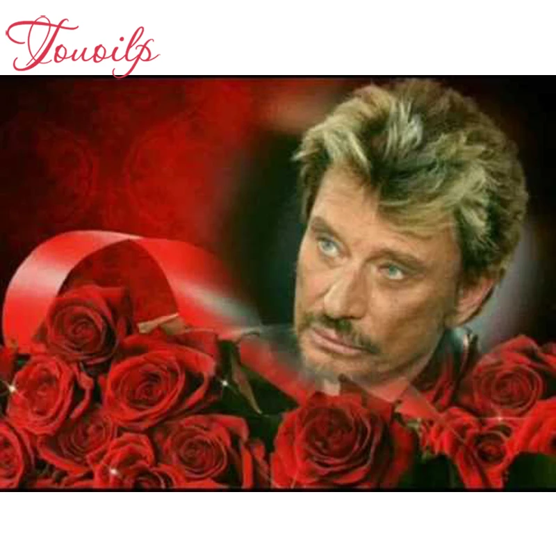 Full Diamond 5D DIY spuare&ampround Johnny Hallyday rose diamond Painting Embroidery Cross Stitch Rhinestone Mosaic Decor | Дом и сад
